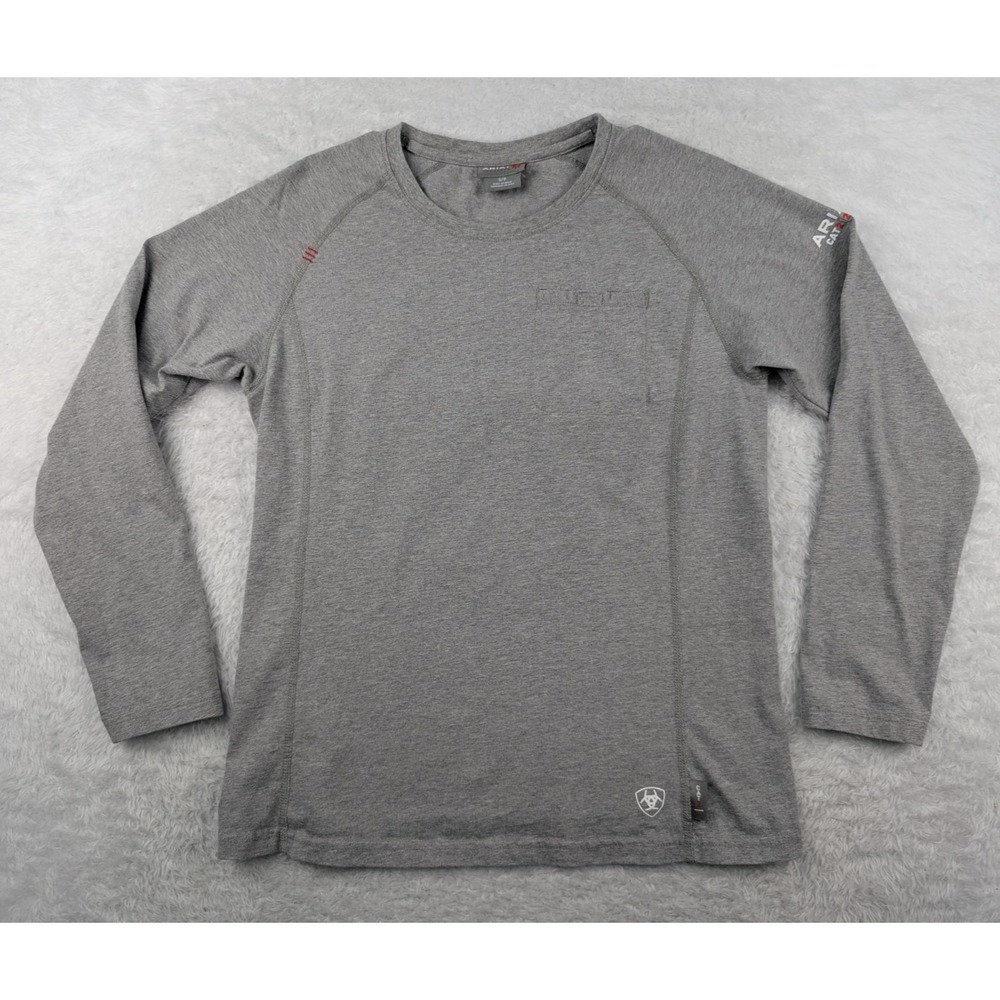 Ariat FR Long Sleeve T-Shirt Women's S Gray Longhorn CAT2 Fire Resistant - Picture 1 of 14